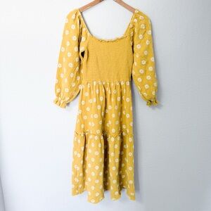 Yellow Floral Women's Dress